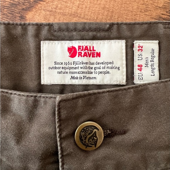 Fjallraven Men’s Vidda Pro Ventilated Regular Trousers Dark Olive Size 34x30 - Picture 9 of 11